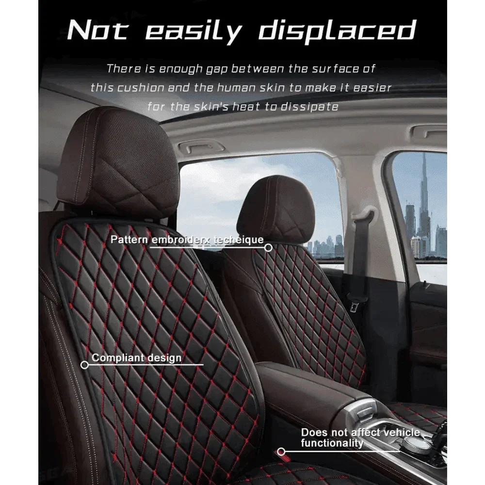 Black Quilted Leather Car Seat Covers - GiFTiFY