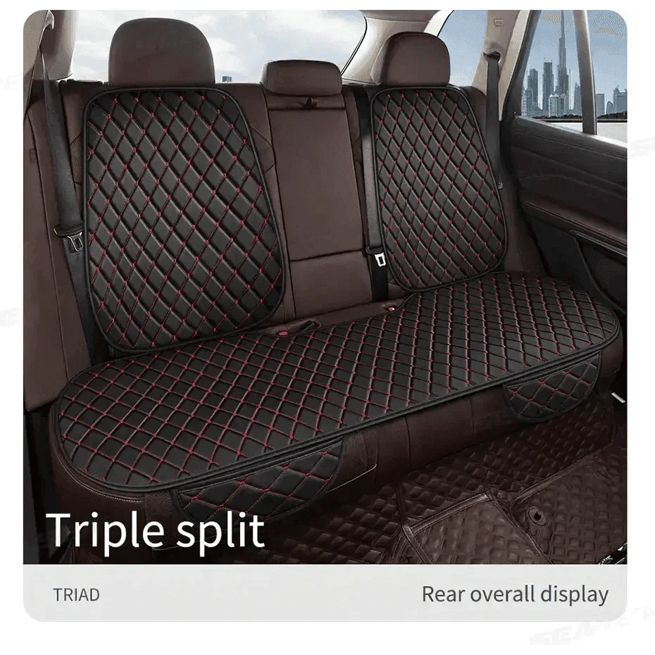 Black Quilted Leather Car Seat Covers - GiFTiFY