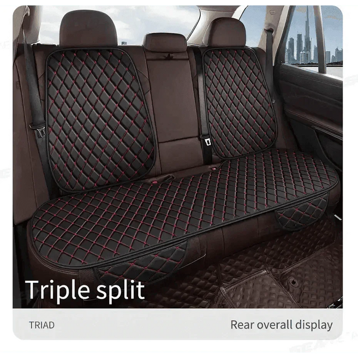 Black Quilted Leather Car Seat Covers - GiFTiFY