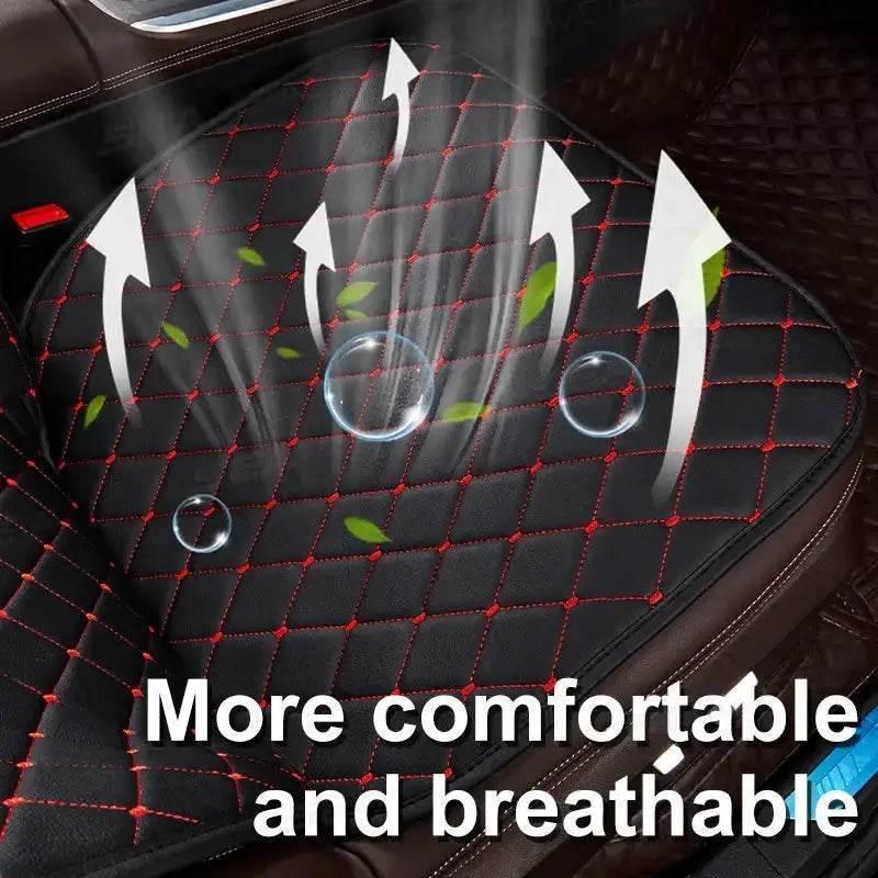 Black Quilted Leather Car Seat Covers - GiFTiFY