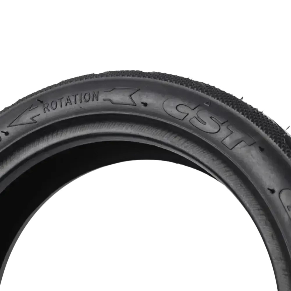 Black bicycle tire.