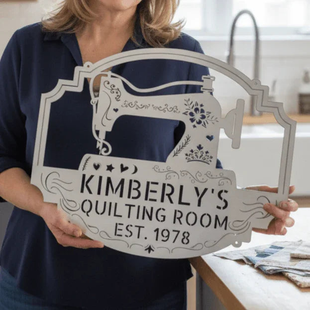 Custom Sewing & Quilting Room Metal Sign - Wall Decor - GiFTiFY