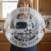 Sewing Sign - Personalized Metal Sign for Quilting Room Decor - GiFTiFY