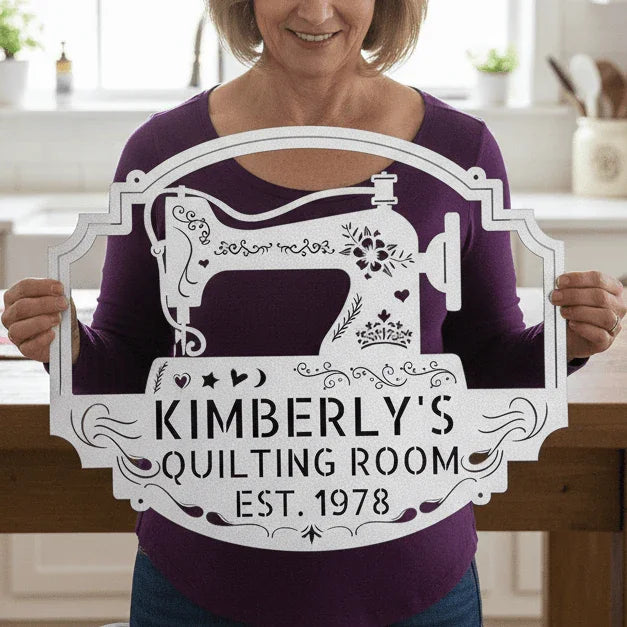 Custom Sewing & Quilting Room Metal Sign - Wall Decor - GiFTiFY
