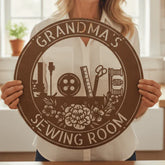 Sewing Love - Personalized Metal Sign for Sewing Room Decor - GiFTiFY