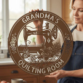 Sewing Sign - Personalized Metal Sign for Quilting Room Decor - GiFTiFY