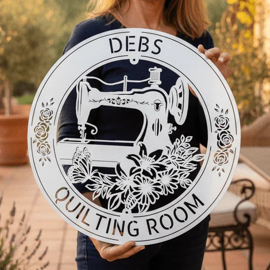 Sewing Sign - Personalized Metal Sign for Quilting Room Decor - GiFTiFY