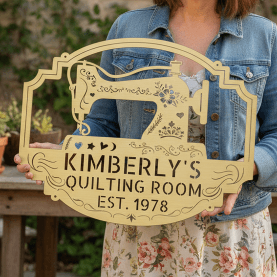 Custom Sewing & Quilting Room Metal Sign - Wall Decor - GiFTiFY