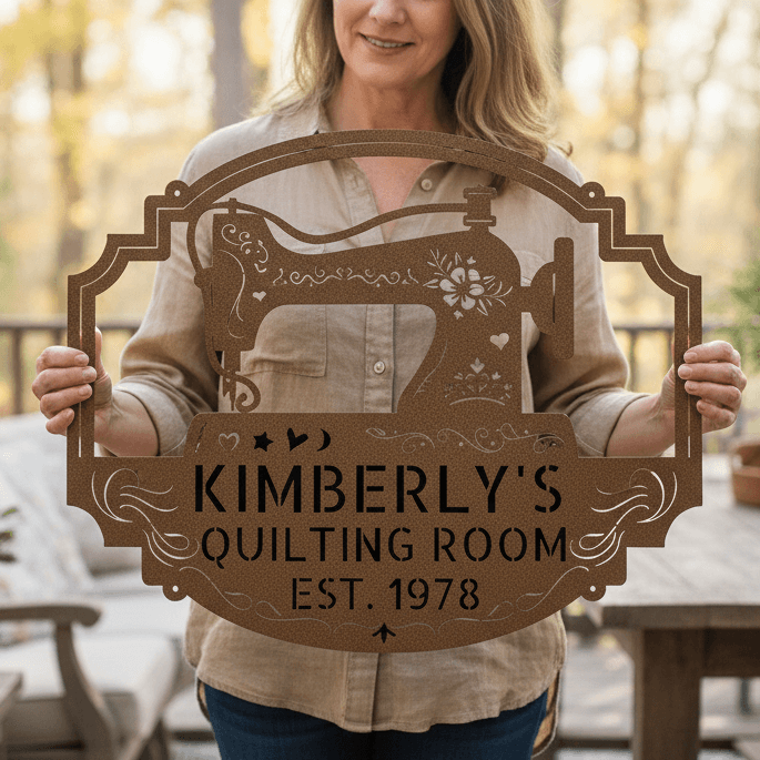 Custom Sewing & Quilting Room Metal Sign - Wall Decor - GiFTiFY