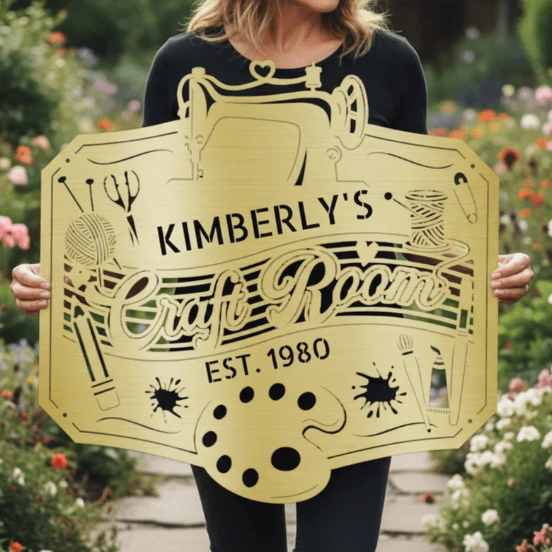 Craft Room Custom Metal Sign – Tailored for Sewing, Quilting, or Crochet - GiFTiFY