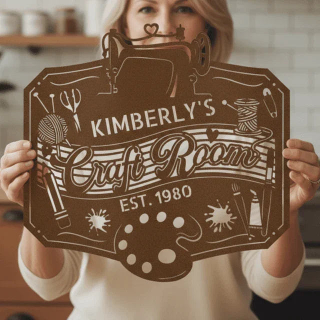 Craft Room Custom Metal Sign – Tailored for Sewing, Quilting, or Crochet - GiFTiFY