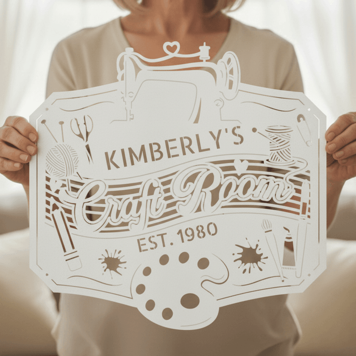 Craft Room Custom Metal Sign – Tailored for Sewing, Quilting, or Crochet - GiFTiFY