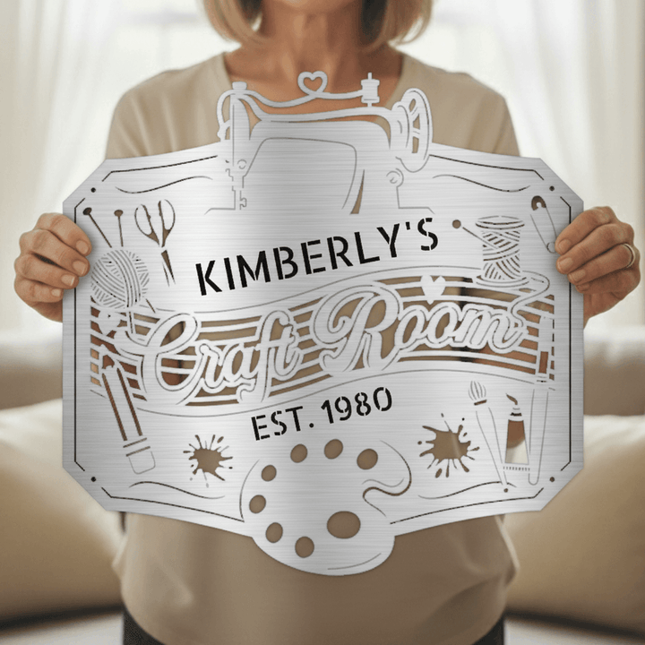 Craft Room Custom Metal Sign – Tailored for Sewing, Quilting, or Crochet - GiFTiFY