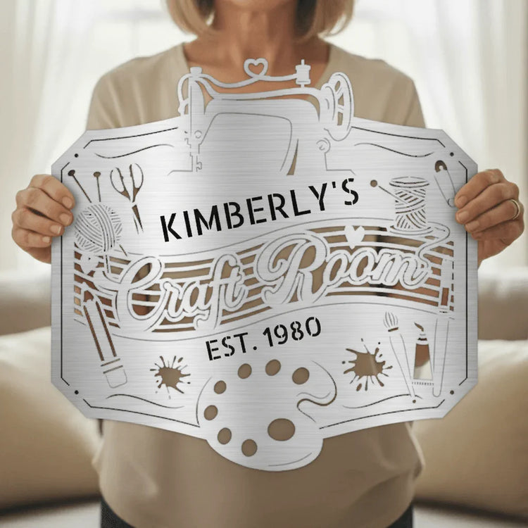 Craft Room Custom Metal Sign – Tailored for Sewing, Quilting, or Crochet - GiFTiFY