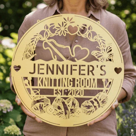 Crochet Craft Room Custom Metal Sign – Unique Decor for Yarn Lovers - GiFTiFY