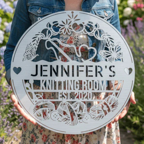 Crochet Craft Room Custom Metal Sign – Unique Decor for Yarn Lovers - GiFTiFY