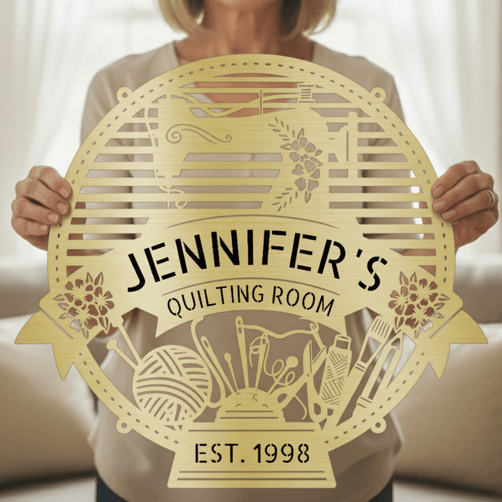 Custom Metal Sign for Sewing Room – Perfect for Crochet Lovers - GiFTiFY