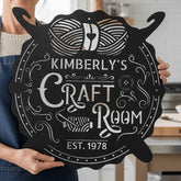 Crochet & Craft Room Custom Metal Sign – Sewing Room Decor - GiFTiFY