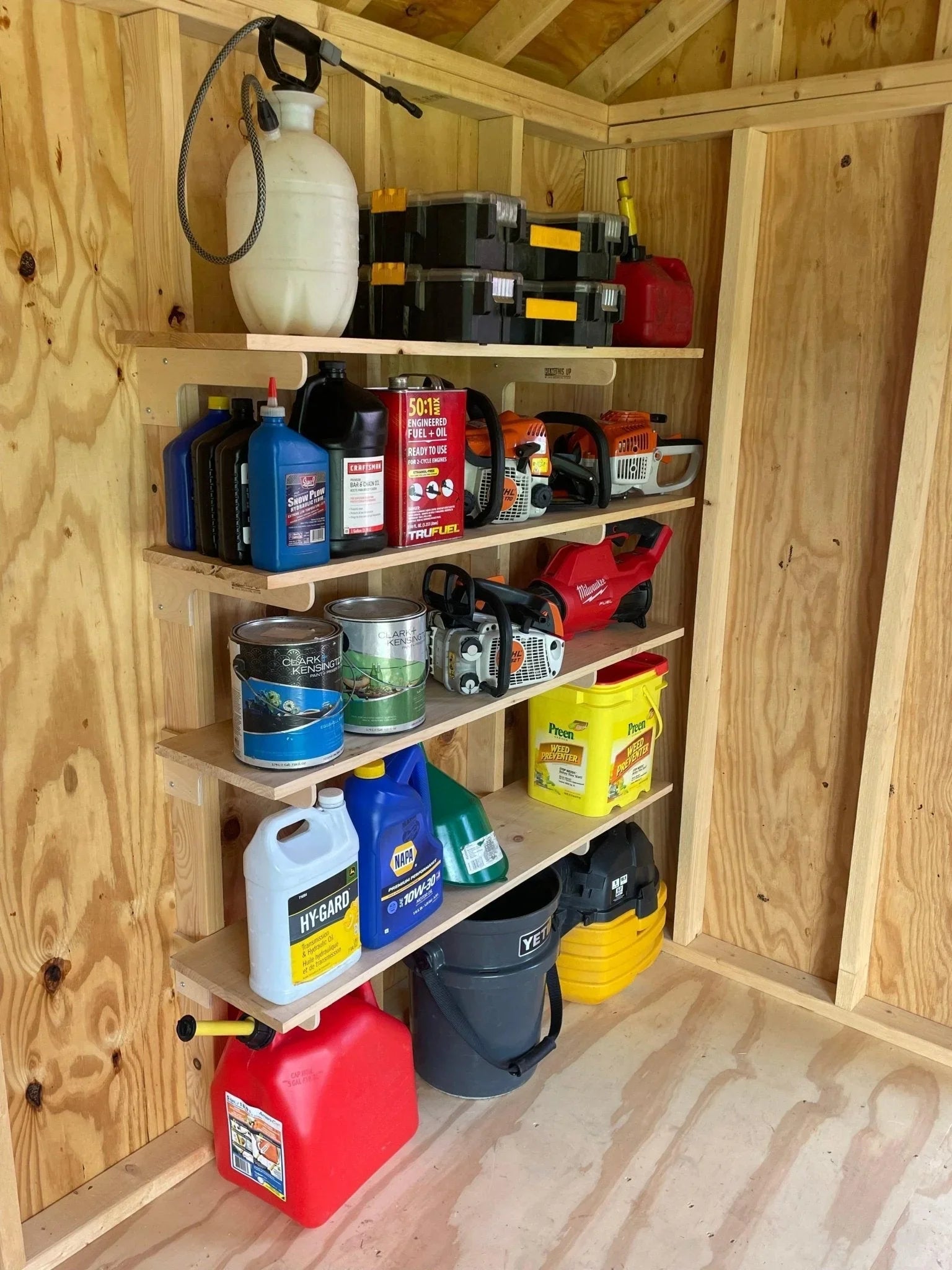 Shed Shelf Bracket Kit | Heavy-Duty Shed Organizer HangThis Up My Shed Organizing System