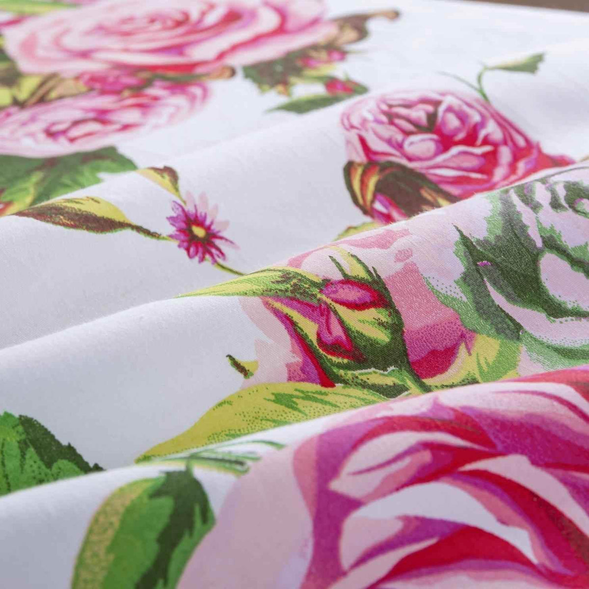 DaDa Bedding Romantic Roses Lovely Spring Pink Floral Garden Fitted & Flat Bed Sheet Set w/ Pillow Cases (JHW879) Sheet Sets by DaDalogy Bedding Collection