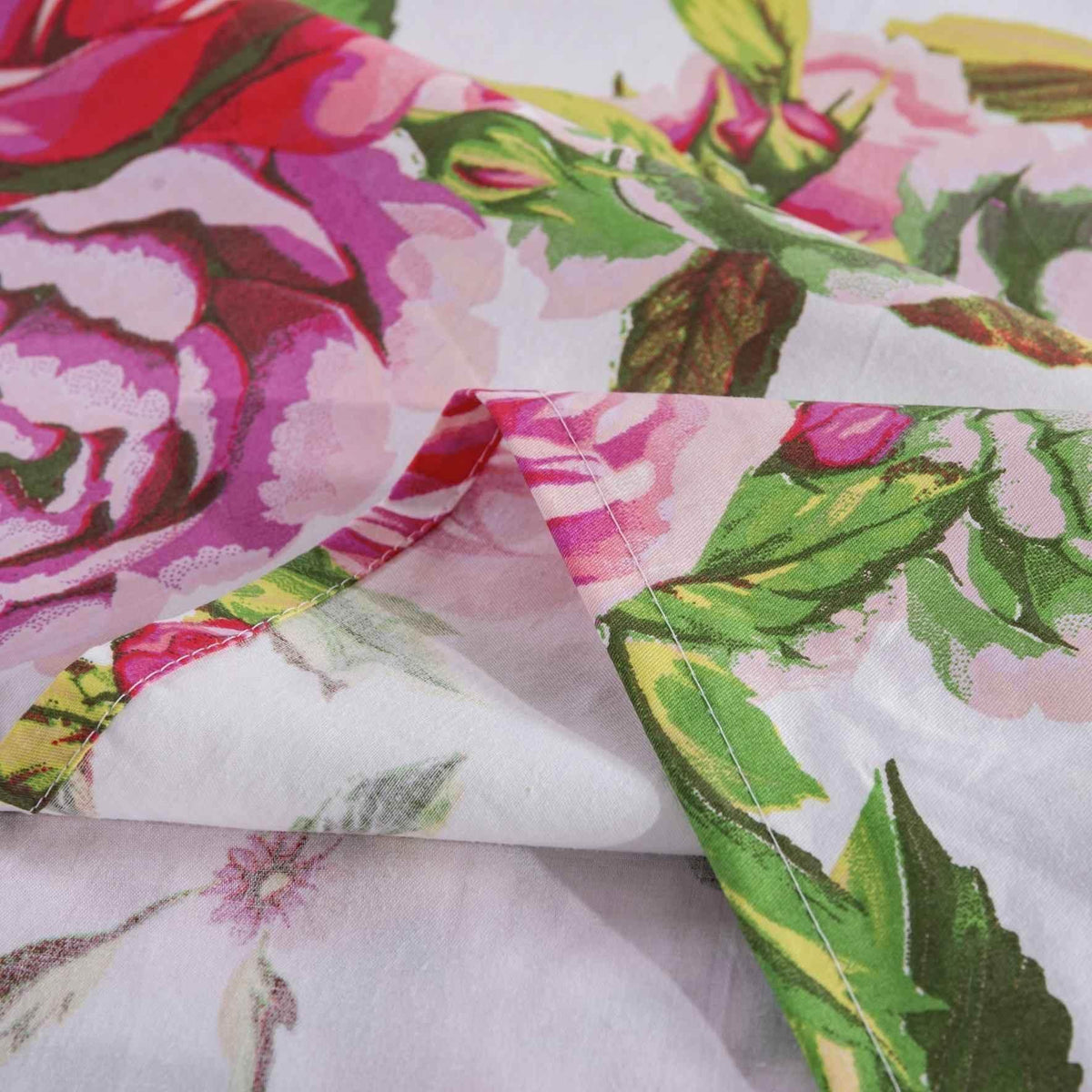 DaDa Bedding Romantic Roses Lovely Spring Pink Floral Garden Fitted & Flat Bed Sheet Set w/ Pillow Cases (JHW879) Sheet Sets by DaDalogy Bedding Collection