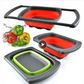 Silicone Collapsible Colander Green and Gray - GiFTiFY