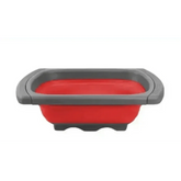 Silicone Collapsible Colander Green and Gray Colander With Handle - GiFTiFY