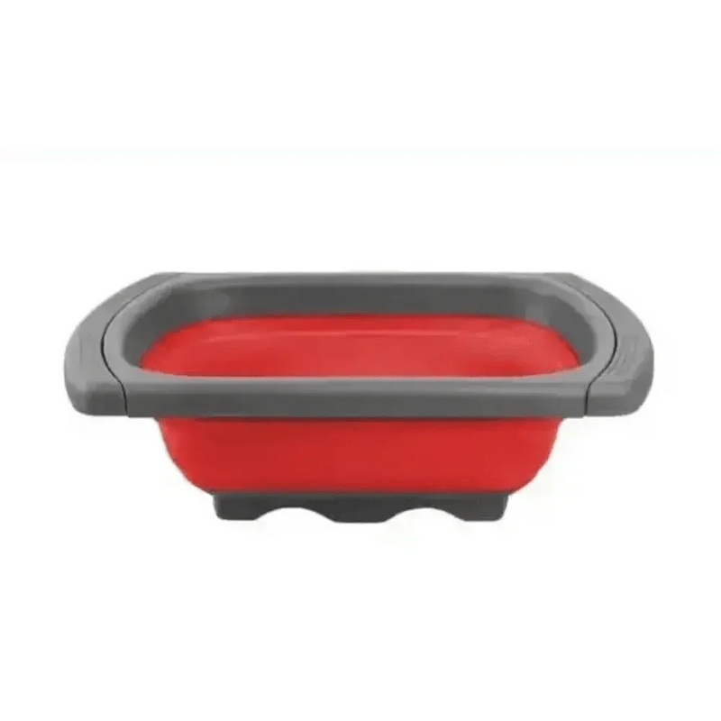 Silicone Collapsible Colander Green and Gray Colander With Handle Kitchen by ALIEX