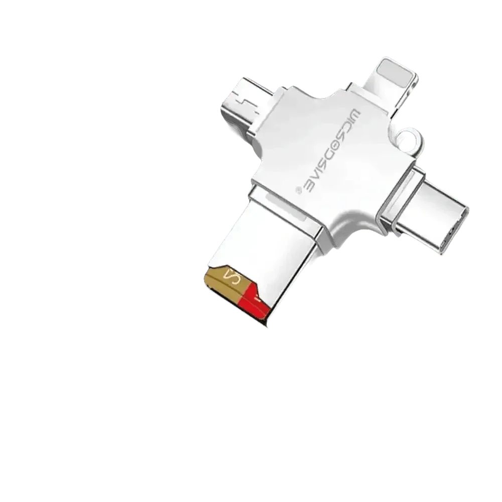 Silver OTG USB Flash Drive Adapter with Memory Cards - GiFTiFY