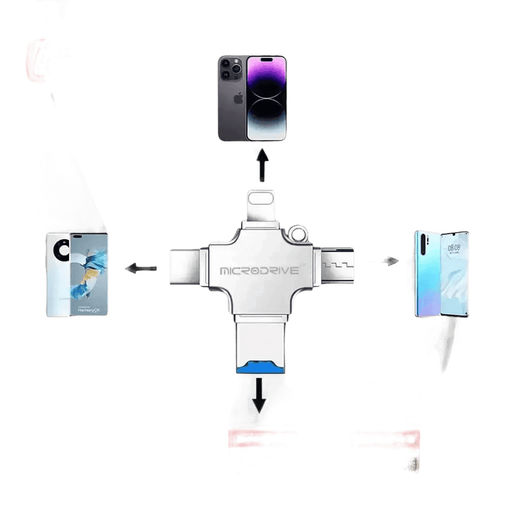 Silver OTG USB Flash Drive Adapter with Memory Cards - GiFTiFY