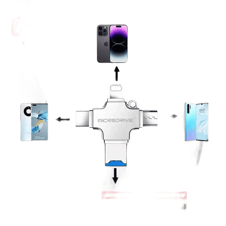 Silver OTG USB Flash Drive Adapter with Memory Cards - GiFTiFY