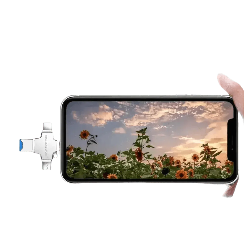 Silver OTG USB Flash Drive Adapter with Memory Cards - GiFTiFY