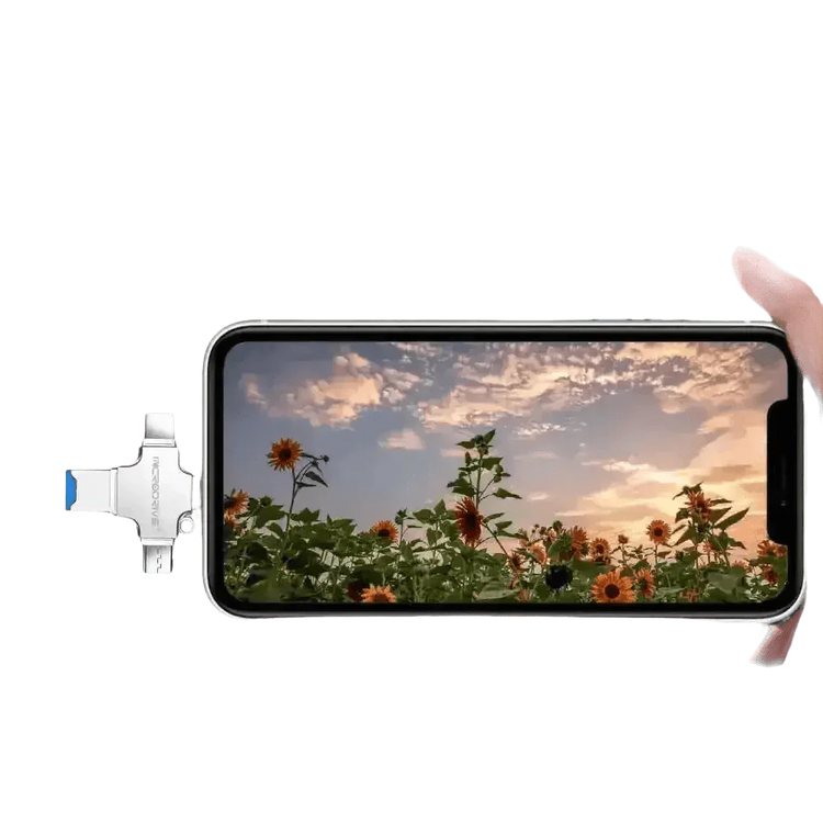 Silver OTG USB Flash Drive Adapter with Memory Cards - GiFTiFY