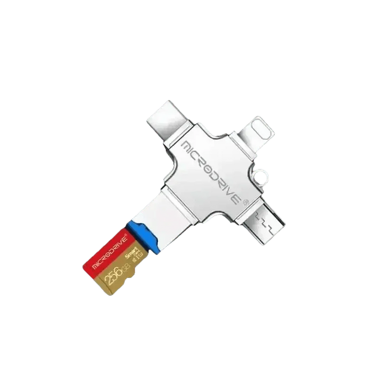 Silver OTG USB Flash Drive Adapter with Memory Cards - GiFTiFY