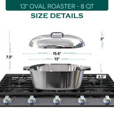 Oval Dutch Oven with Lid - 8 Quart (13 Inch) - GiFTiFY