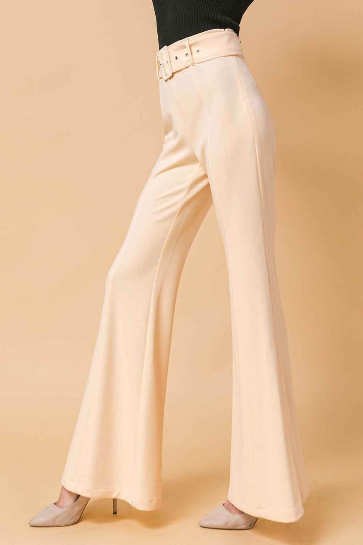 COUNTDOWN THE HOURS WOVEN FLARED PANTS - GiFTiFY