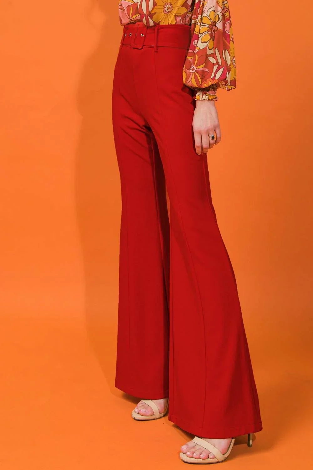 COUNTDOWN THE HOURS WOVEN FLARED PANTS - GiFTiFY