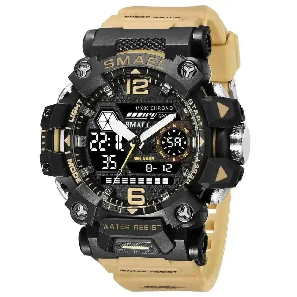 SMAEL Brand Tan and Black Outdoor Sport Mens Watch - GiFTiFY