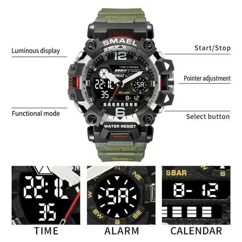 SMAEL Brand Tan and Black Outdoor Sport Mens Watch Watches by SMAEL Official Store