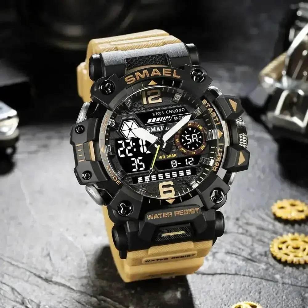 SMAEL Brand Tan and Black Outdoor Sport Mens Watch - GiFTiFY