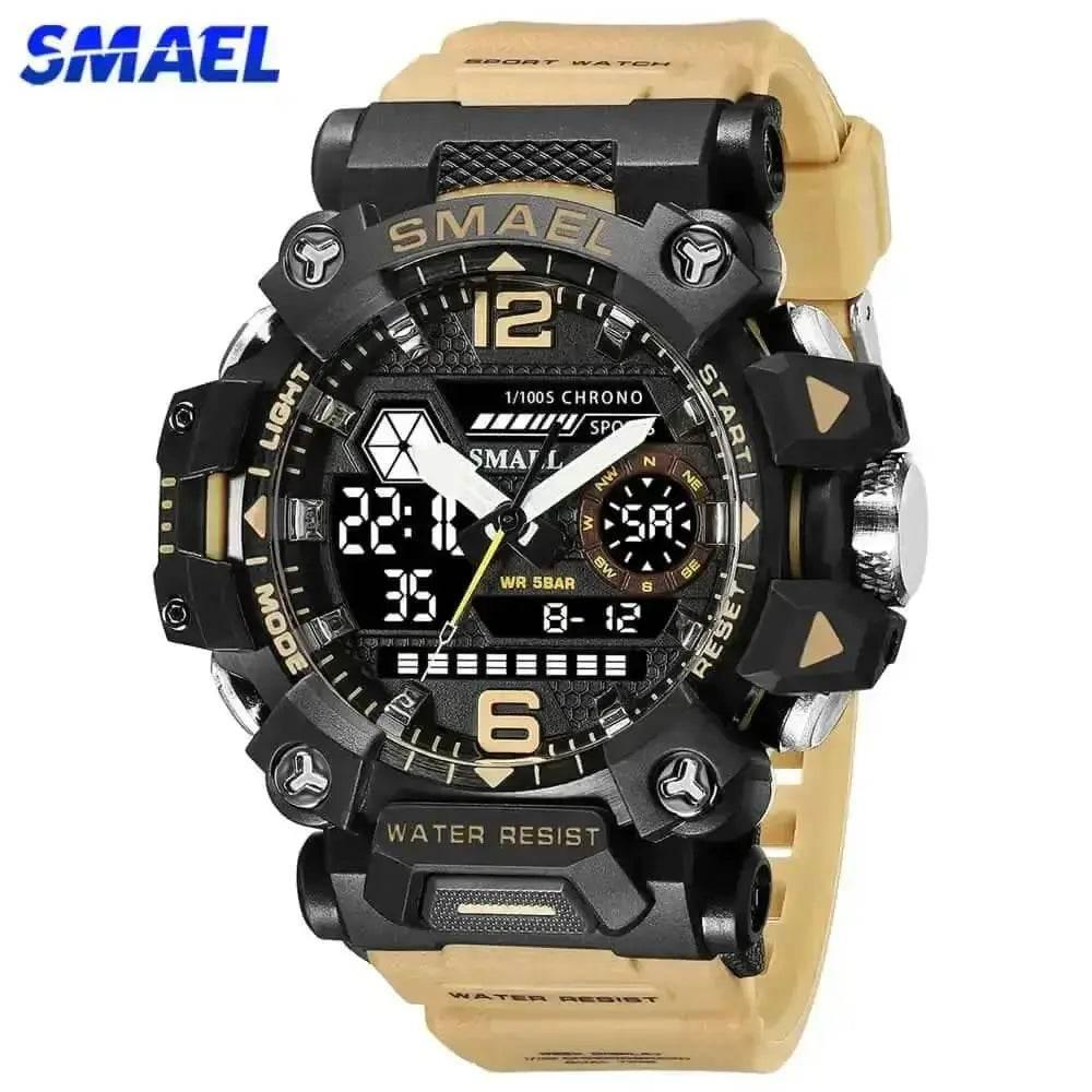 SMAEL Brand Tan and Black Outdoor Sport Mens Watch Watches by SMAEL Official Store