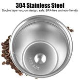 Smart Coffee Tumbler 380ml 510ml Stainless Steel Intelligent Temperature Display Travel Mug Thermos Cup with Portable Rope - GiFTiFY