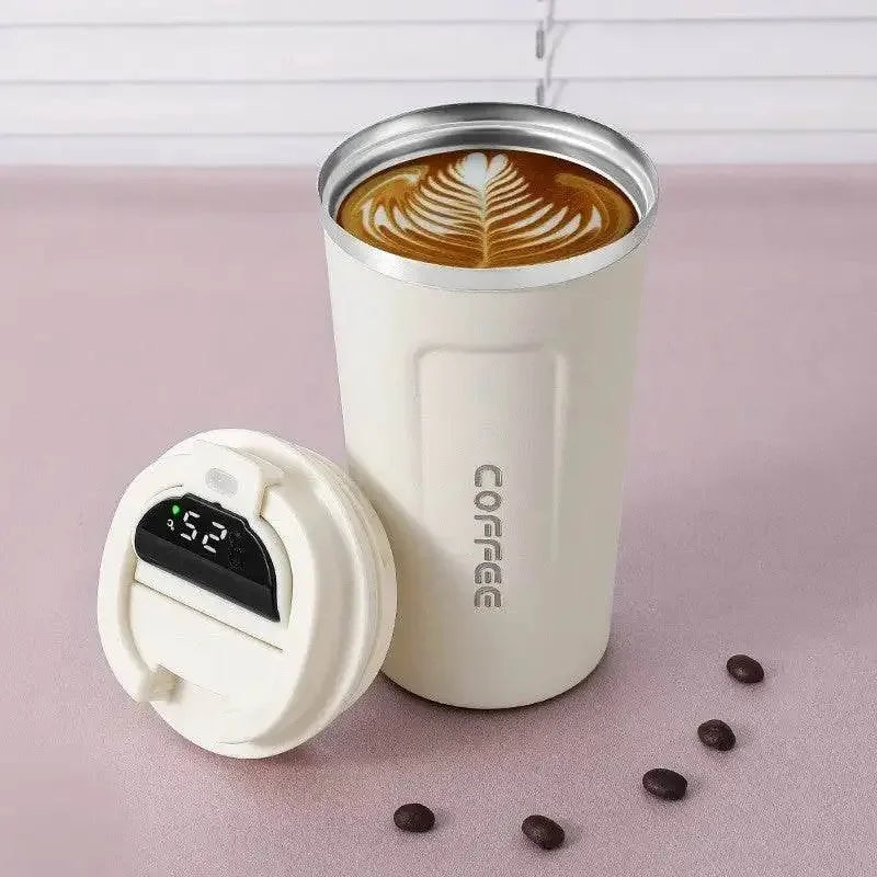 Smart Coffee Tumbler 380ml 510ml Stainless Steel Intelligent Temperature Display Travel Mug Thermos Cup with Portable Rope - GiFTiFY