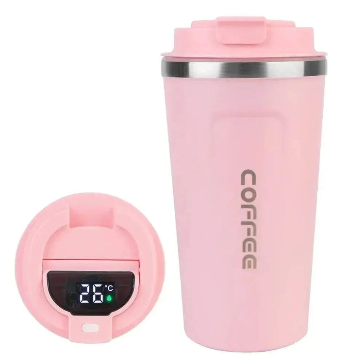 Smart Coffee Tumbler 380ml 510ml Stainless Steel Intelligent Temperature Display Travel Mug Thermos Cup with Portable Rope - GiFTiFY