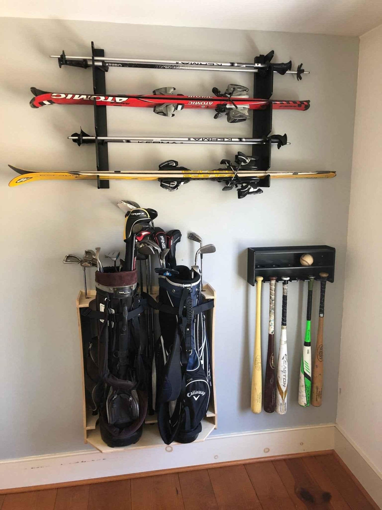 Ski Wall Rack for Snow & Water Skis – Indoor Storage for Garage, Basement, or Home - GiFTiFY