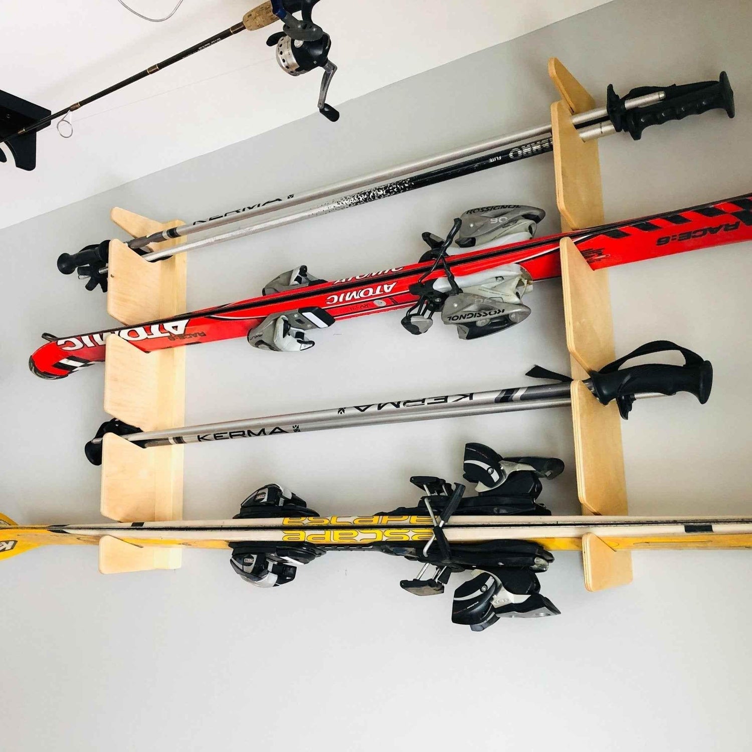 Ski Wall Rack for Snow & Water Skis – Indoor Storage for Garage, Basement, or Home - GiFTiFY