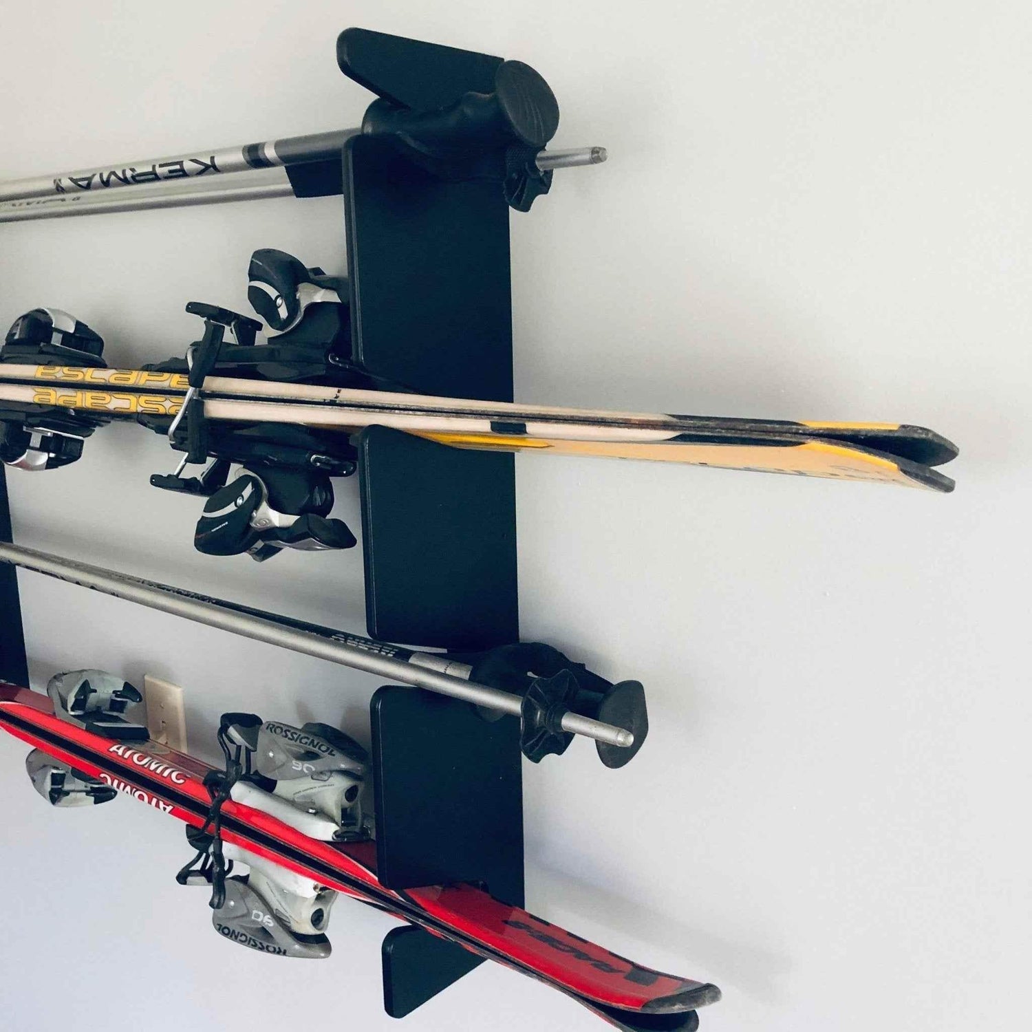 Ski Wall Rack for Snow & Water Skis – Indoor Storage for Garage, Basement, or Home - GiFTiFY
