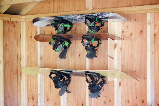 Snowboard Storage Rack – Shed Organizer for Snow Gear & Sporting Equipment HangThis Up My Shed Organizing System