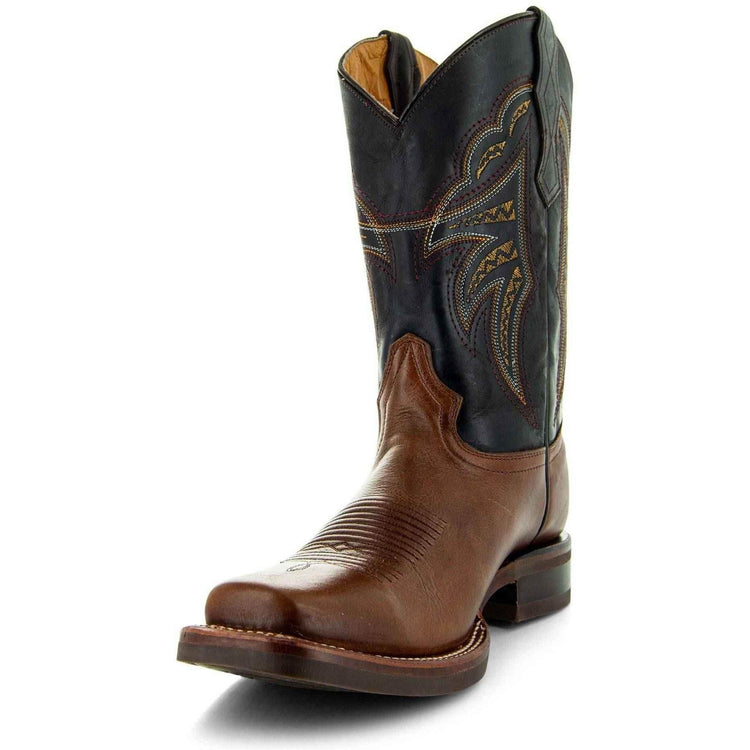 Miel Square Toe Leather Cowboy Boots H4002 - GiFTiFY