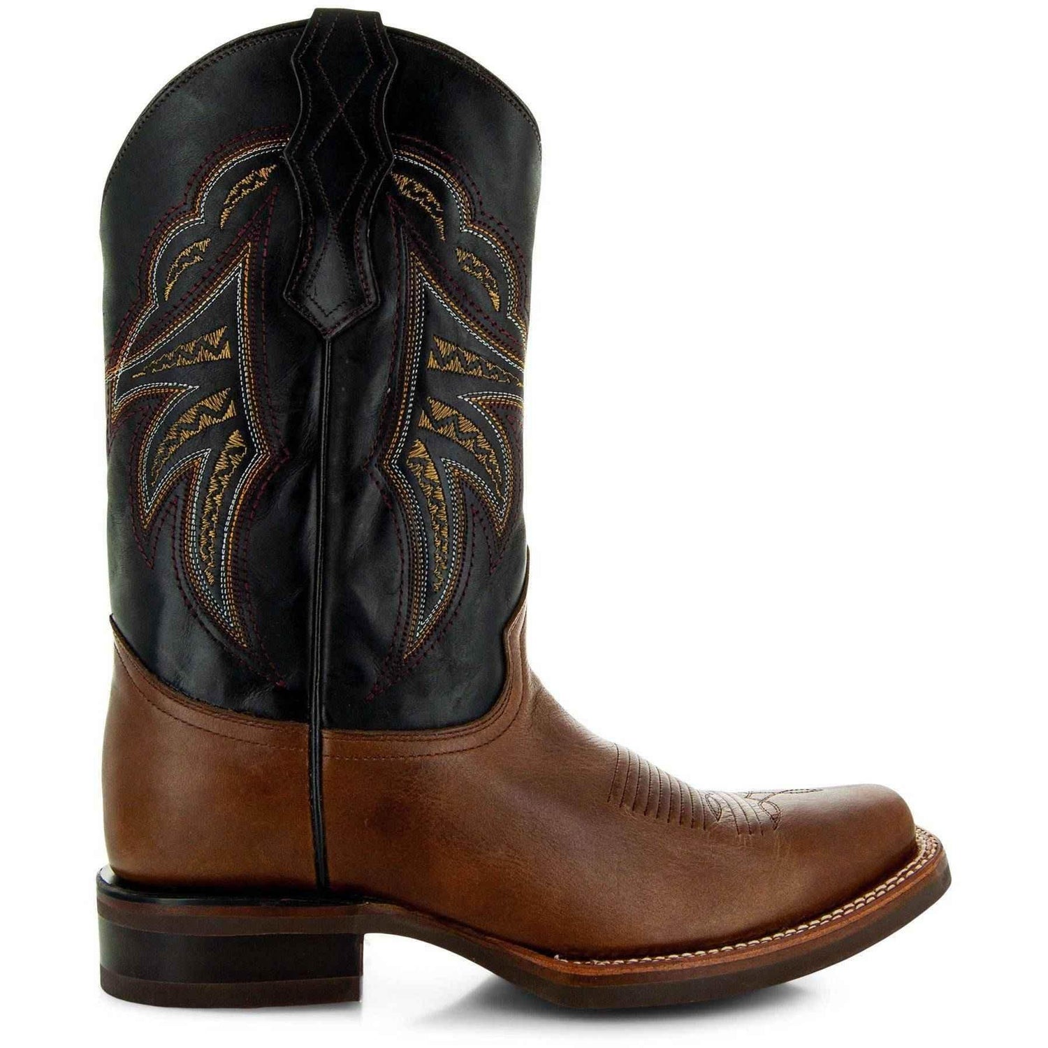 Miel Square Toe Leather Cowboy Boots H4002 - GiFTiFY